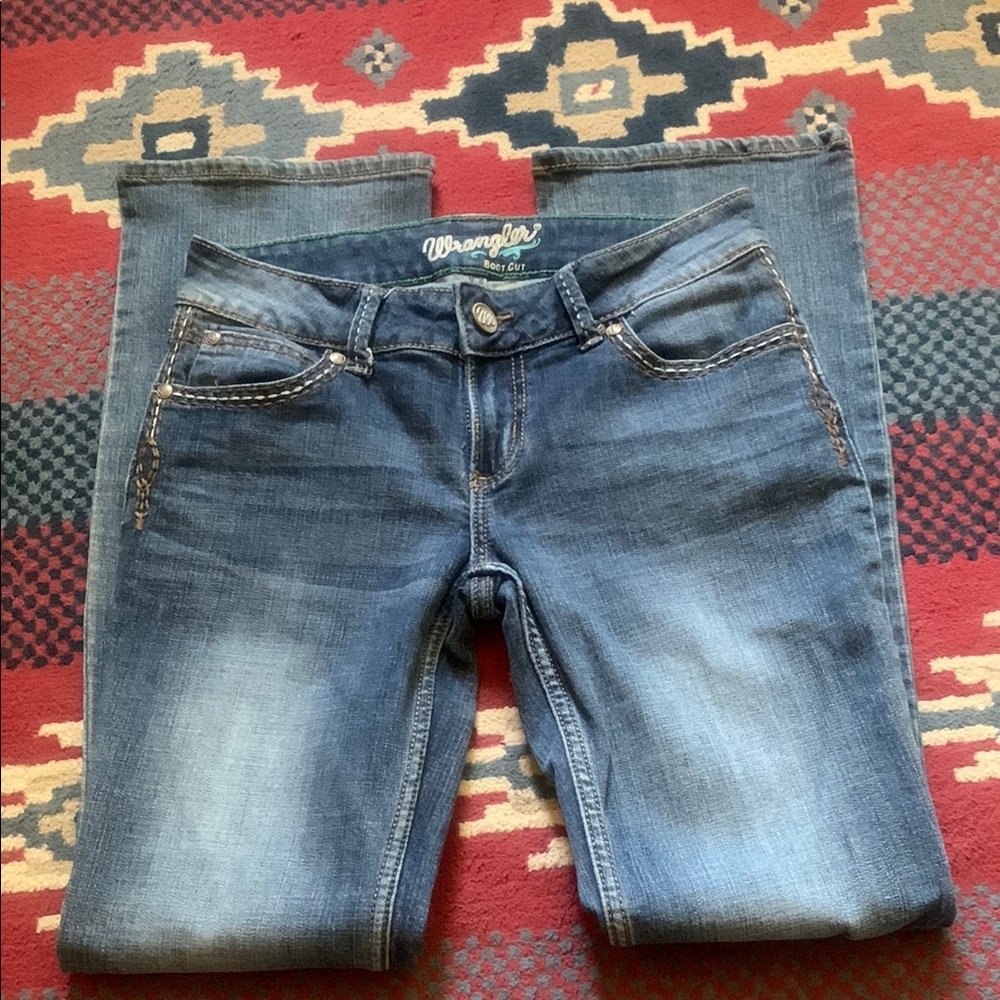 Wrangler Blue Boot Cut Jeans Classic Style